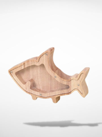 Tirelire | Requin en bois